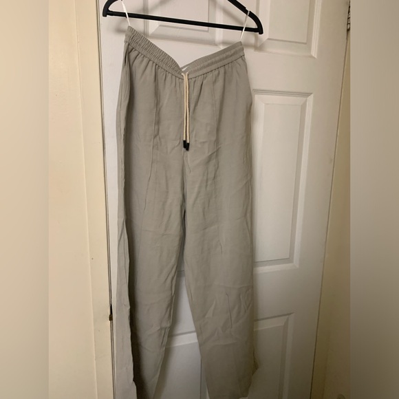 TOPSHOP - Gray Wide Legged Drawstring Slacks - Picture 4 of 4